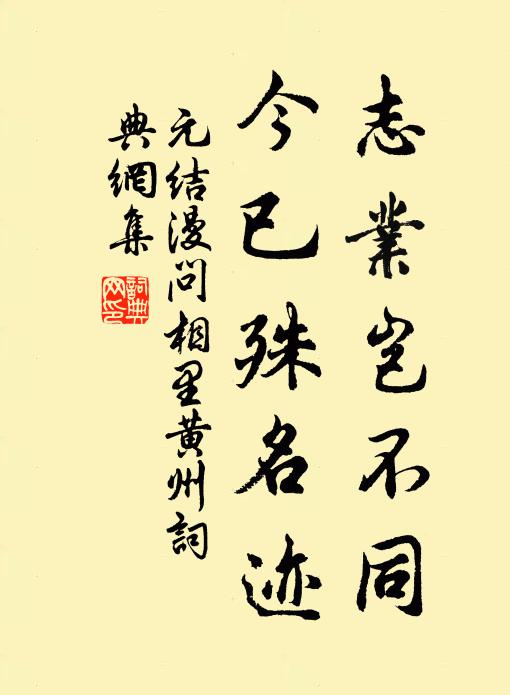 元结志业岂不同，今已殊名迹书法作品欣赏