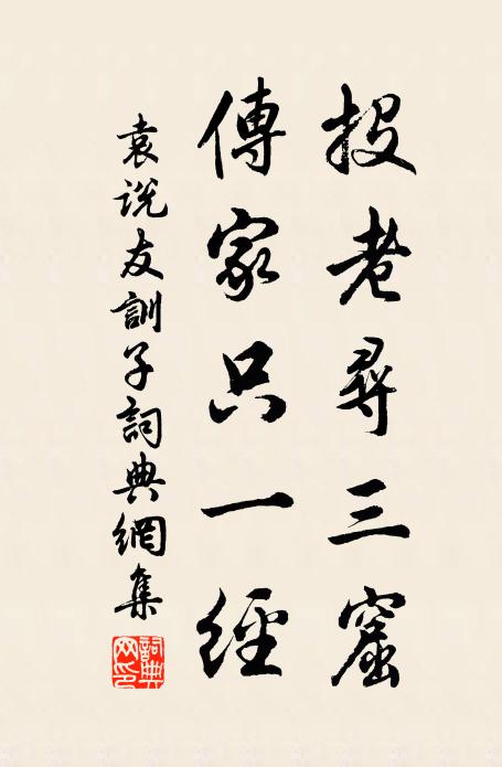 袁说友投老寻三窟，传家只一经书法作品欣赏