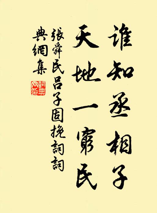 张舜民谁知丞相子，天地一穷民书法作品欣赏