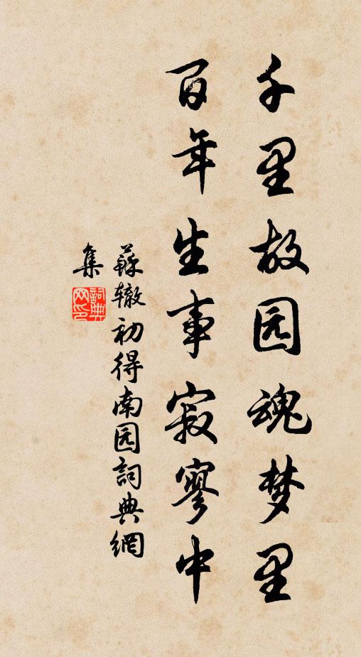 苏辙千里故园魂梦里，百年生事寂寥中书法作品欣赏