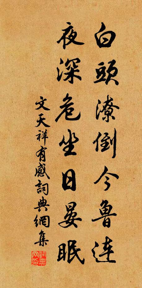 文天祥白头潦倒今鲁连，夜深危坐日晏眠书法作品欣赏