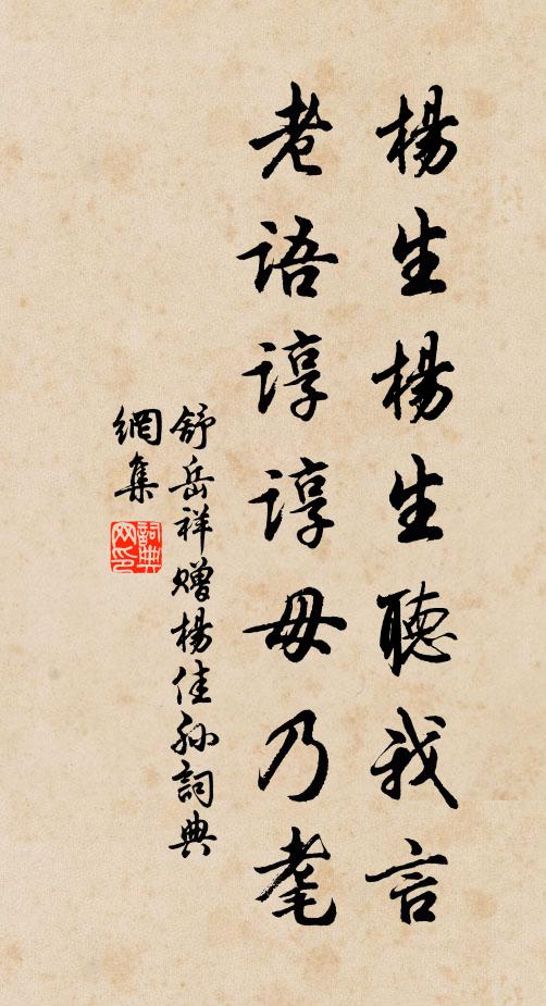 舒岳祥杨生杨生听我言，老语谆谆毋乃耄书法作品欣赏