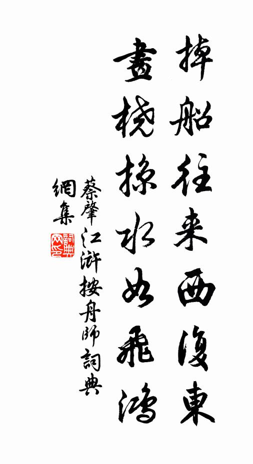 蔡肇掉船往来西复东，画桡掠水如飞鸿书法作品欣赏