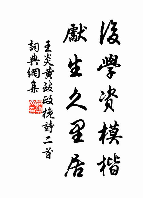 王炎后学资模楷，先生久里居书法作品欣赏