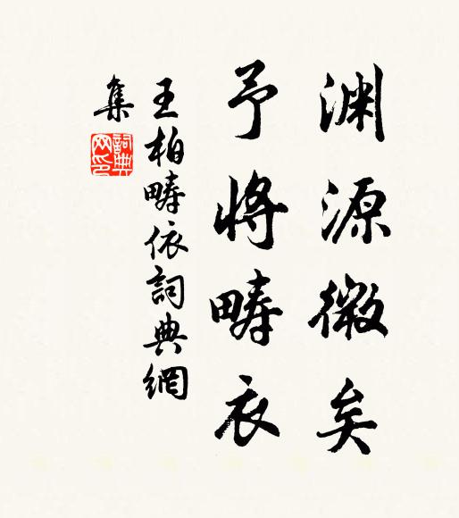 王柏渊源微矣，予将畴衣书法作品欣赏
