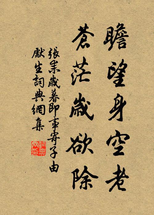 张耒瞻望身空老，苍茫岁欲除书法作品欣赏