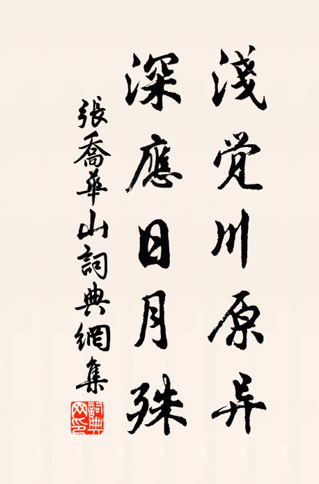 张乔浅觉川原异，深应日月殊书法作品欣赏