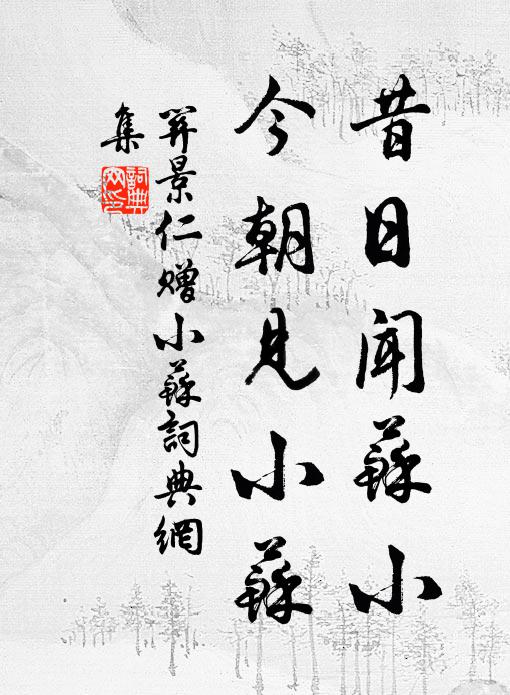 关景仁昔日闻苏小，今朝见小苏书法作品欣赏