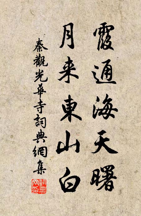 秦观霞通海天曙，月来东山白书法作品欣赏