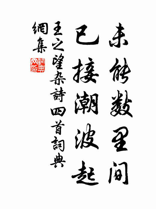 王之望未能数里间，已接潮波起书法作品欣赏