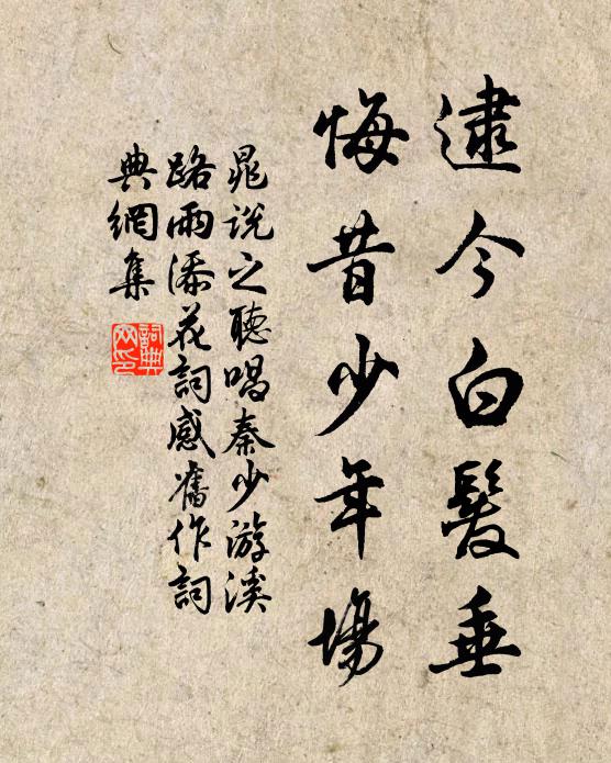 晁说之逮今白发垂，悔昔少年场书法作品欣赏