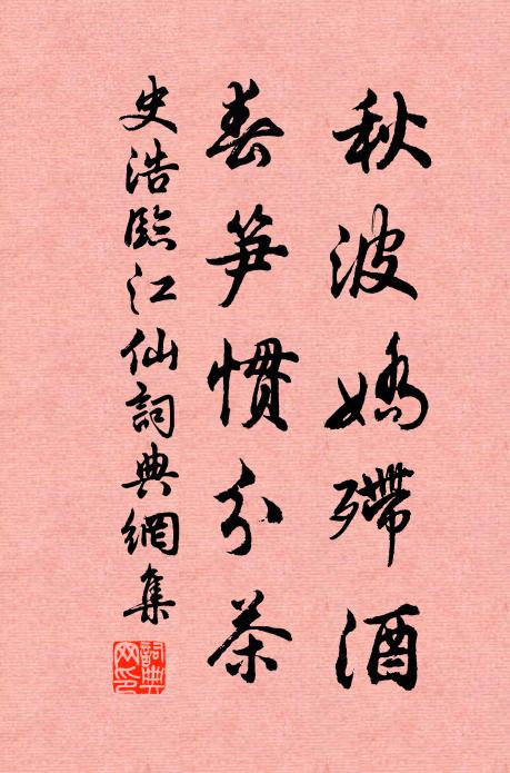史浩秋波娇殢酒，春笋惯分茶书法作品欣赏