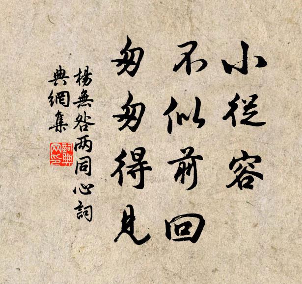 杨无咎小从容，不似前回，匆匆得见书法作品欣赏