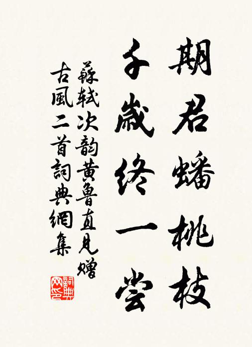 苏轼期君蟠桃枝，千岁终一尝书法作品欣赏