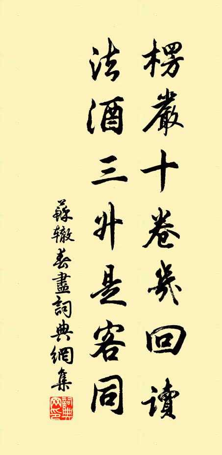 苏辙楞严十卷几回读，法酒三升是客同书法作品欣赏