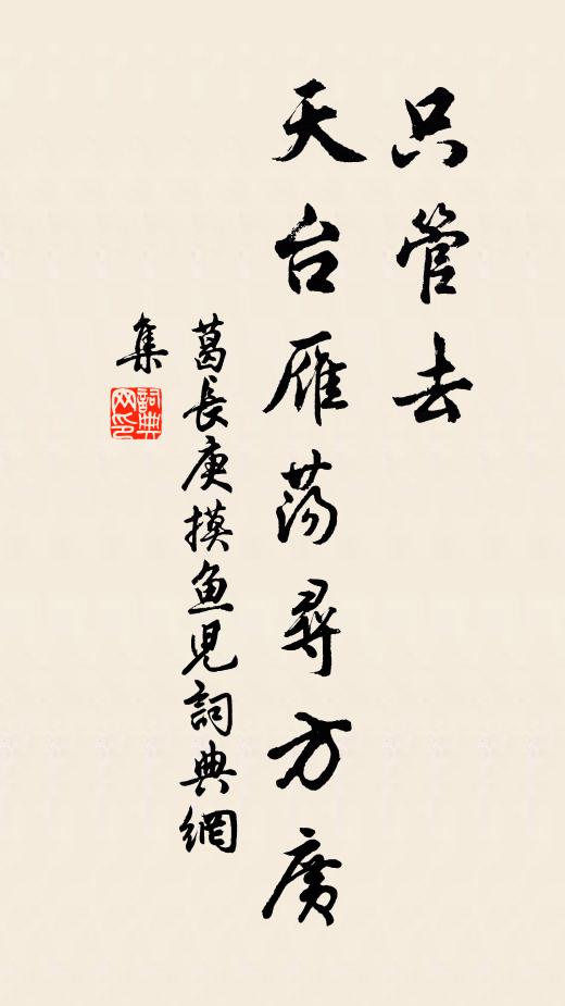 葛长庚只管去、天台雁荡寻方广书法作品欣赏