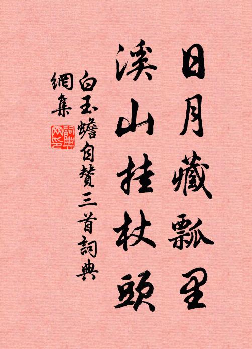 白玉蟾日月藏瓢里，溪山挂杖头书法作品欣赏