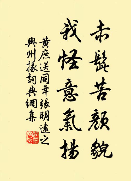 黄庶赤髭苦颜貌，我怪意气扬书法作品欣赏
