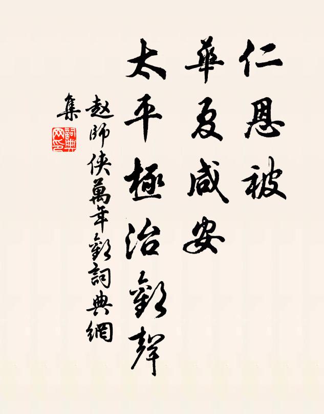 赵师侠仁恩被，华夏咸安，太平极治欢声书法作品欣赏