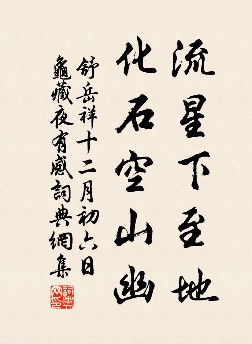 舒岳祥流星下至地，化石空山幽书法作品欣赏