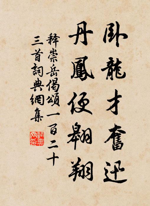 释崇岳卧龙才奋迅，丹凤便翱翔书法作品欣赏