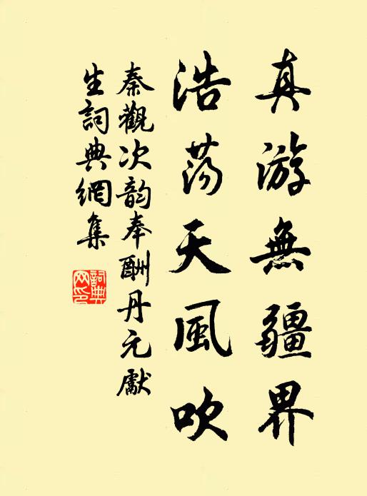秦观真游无疆界，浩荡天风吹书法作品欣赏