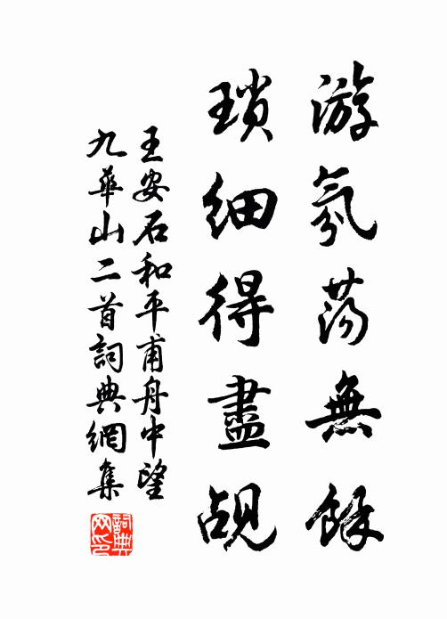 王安石游氛荡无余,琐细得尽觇书法作品欣赏