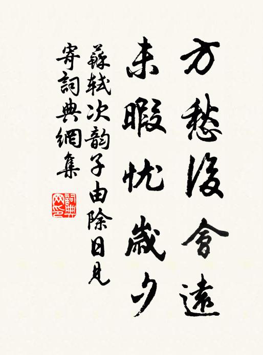 苏轼方愁后会远，未暇忧岁夕书法作品欣赏