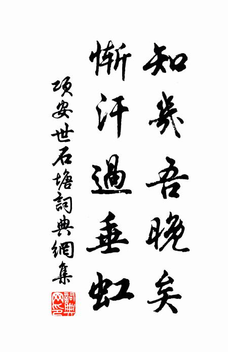 项安世知几吾晚矣，惭汗过垂虹书法作品欣赏