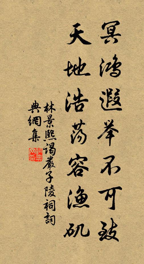 林景熙冥鸿遐举不可致，天地浩荡容渔矶书法作品欣赏