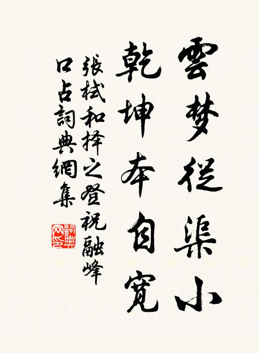张栻云梦从渠小，乾坤本自宽书法作品欣赏