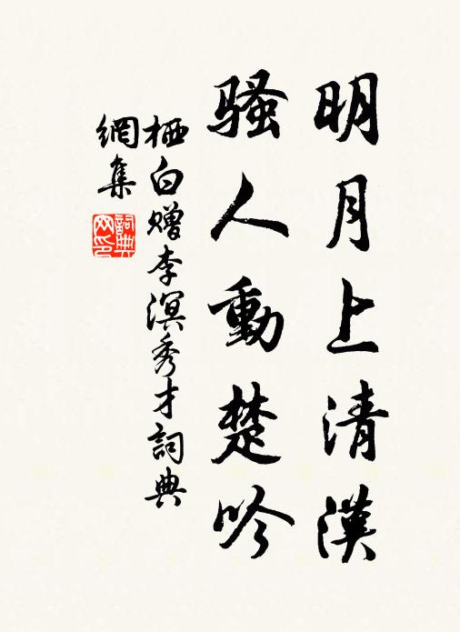 栖白明月上清汉，骚人动楚吟书法作品欣赏