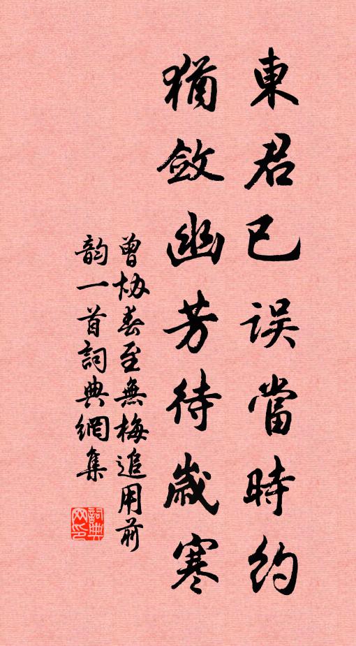曾协东君已误当时约，犹敛幽芳待岁寒书法作品欣赏