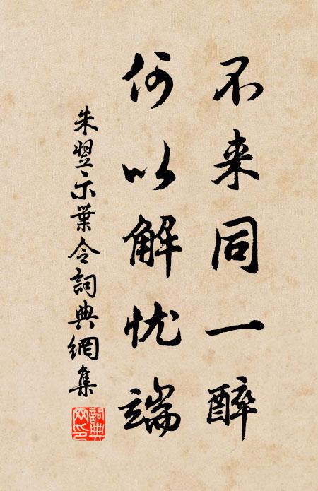 朱翌不来同一醉，何以解忧端书法作品欣赏