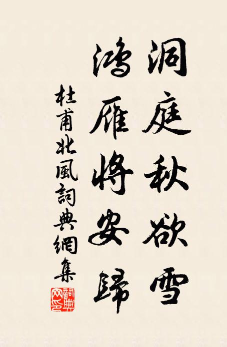 杜甫洞庭秋欲雪，鸿雁将安归书法作品欣赏
