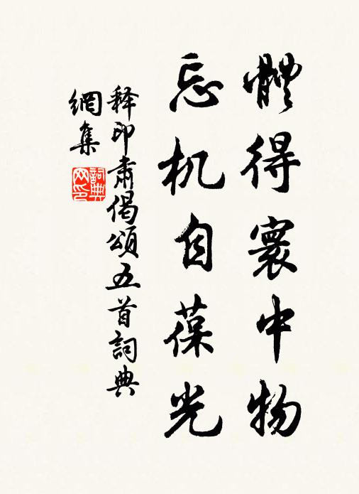 释印肃体得寰中物，忘机自葆光书法作品欣赏