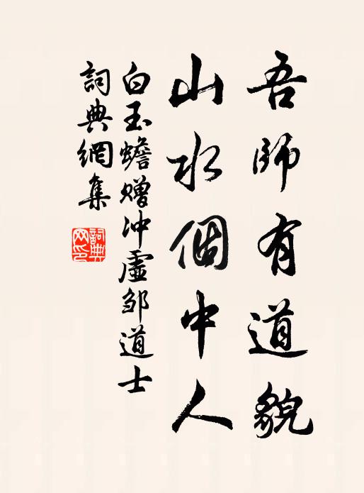 白玉蟾吾师有道貌，山水个中人书法作品欣赏