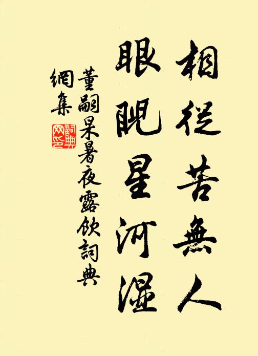 董嗣杲相从苦无人，眼睨星河湿书法作品欣赏
