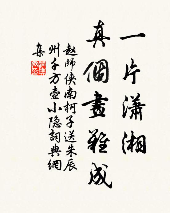 赵师侠一片潇湘、真个画难成书法作品欣赏