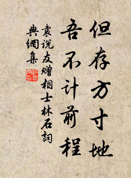 袁说友但存方寸地，吾不计前程书法作品欣赏