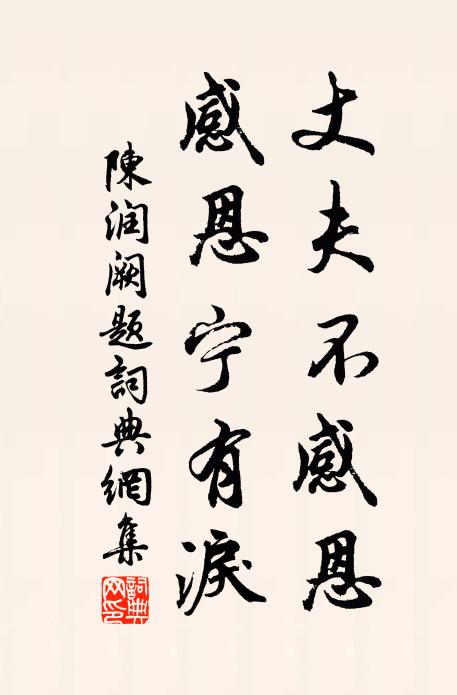 陈润丈夫不感恩，感恩宁有泪书法作品欣赏