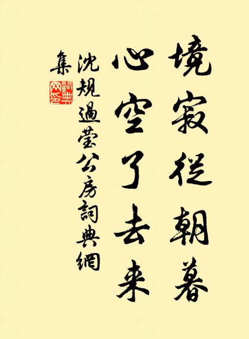 沈规境寂从朝暮，心空了去来书法作品欣赏