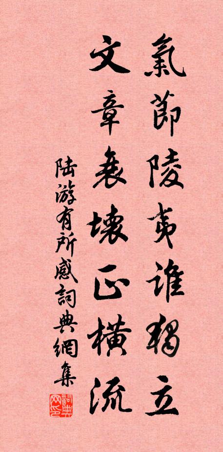 陆游气节陵夷谁独立，文章衰坏正横流书法作品欣赏
