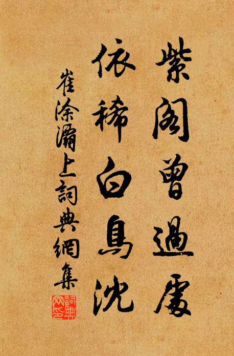 崔涂紫阁曾过处，依稀白鸟沈书法作品欣赏