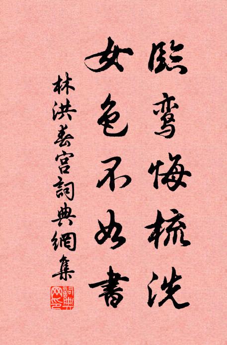 林洪临鸾悔梳洗，女色不如书书法作品欣赏