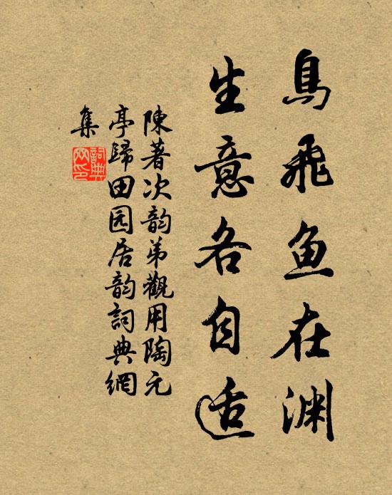 陈著鸟飞鱼在渊，生意各自适书法作品欣赏