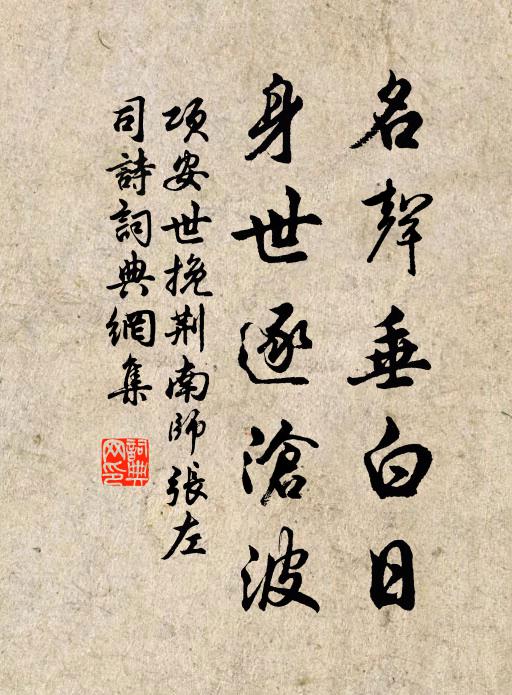 项安世名声垂白日，身世逐沧波书法作品欣赏