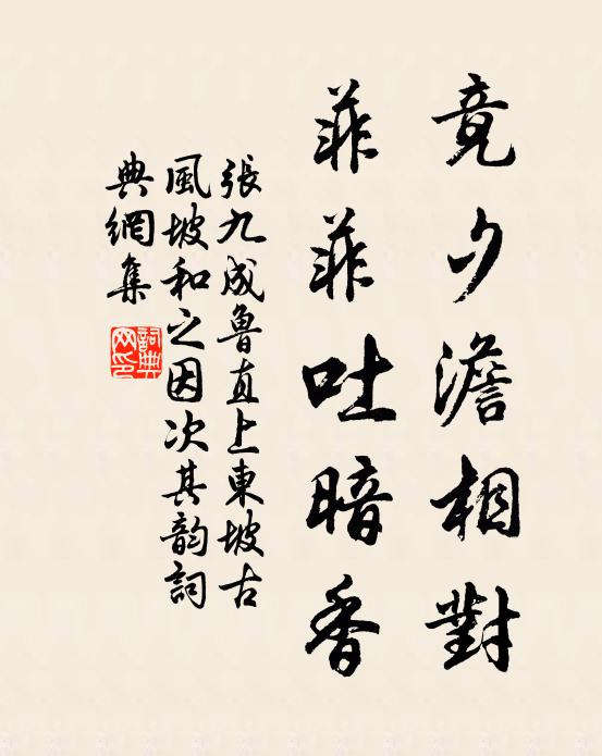 张九成竟夕澹相对，菲菲吐暗香书法作品欣赏