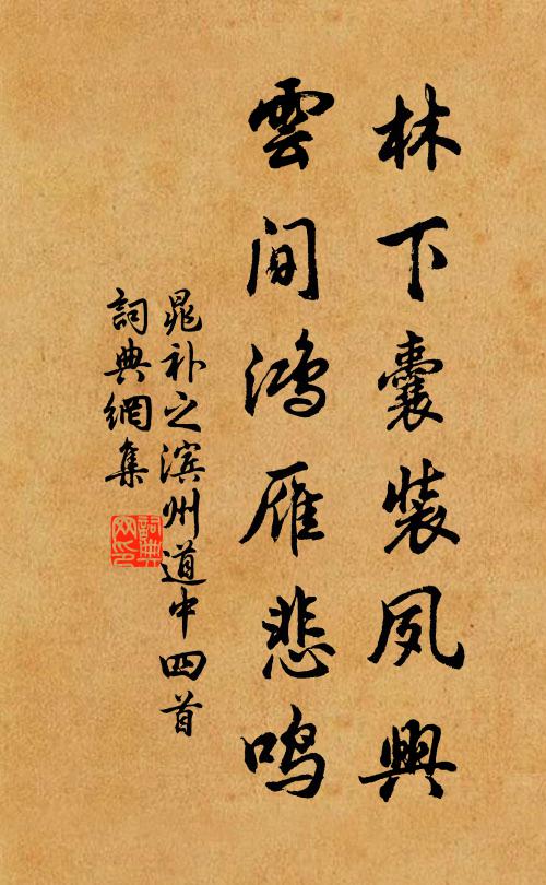 晁补之林下囊装夙兴，云间鸿雁悲鸣书法作品欣赏