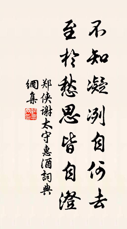 郑侠不知凝冽自何去，至於愁思皆自澄书法作品欣赏